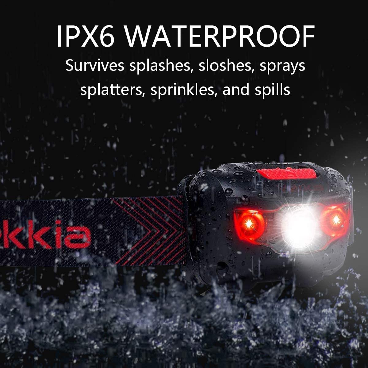 VEKKIA Ultra Bright LED Headlamp – Lighting Modes, White  Red LEDs,  Adjustable Strap, IPX6 Water Resistant. Great for Running, Camping, Hiking   More. Batteries Included Red Rock Flight School